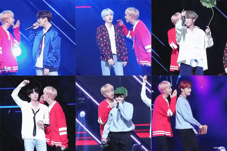 [잡담] 방탄 dna때 1위하고 앵콜 할때 알엠이 멤버들 한명한명 귓속말한거 | 인스티즈