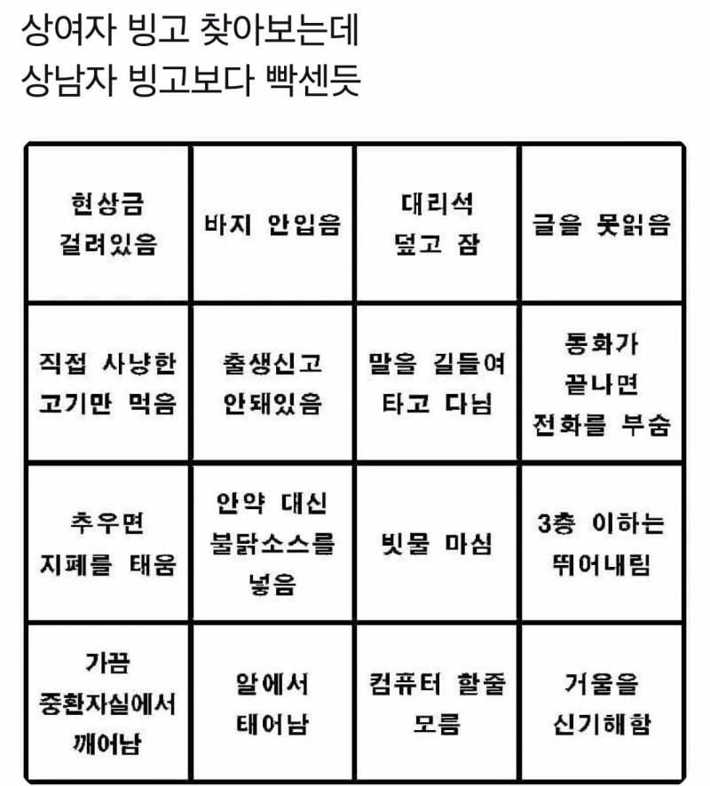 얘들아 너네 상여자 빙고해봐 | 인스티즈