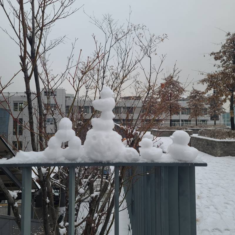 학교에 사람들이 눈사람 만들어둠 ㅋㅋ | 인스티즈