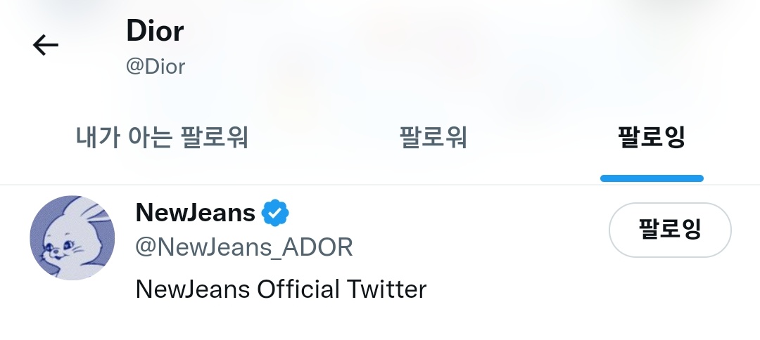 [잡담] 디올 공계가 뉴진스 공계 팔로우 했는데 | 인스티즈