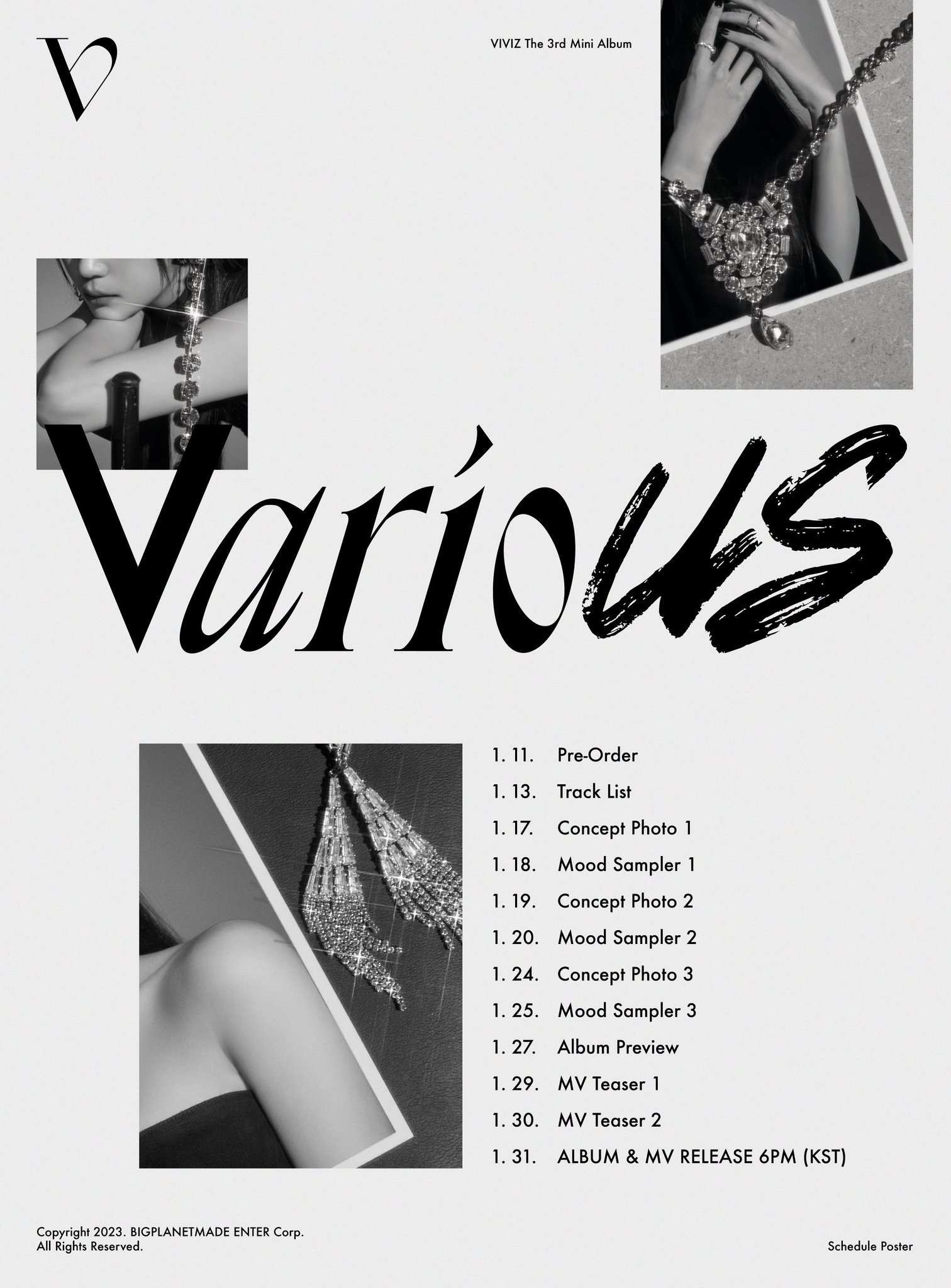 [정보/소식] VIVIZ (비비지) - The 3rd Mini Album 'VarioUS' Schedule Poster | 인스티즈