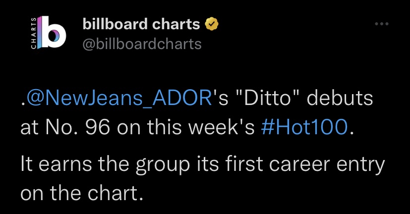 [정보/소식] 뉴진스 디토 빌보드 핫100 데뷔 | 인스티즈