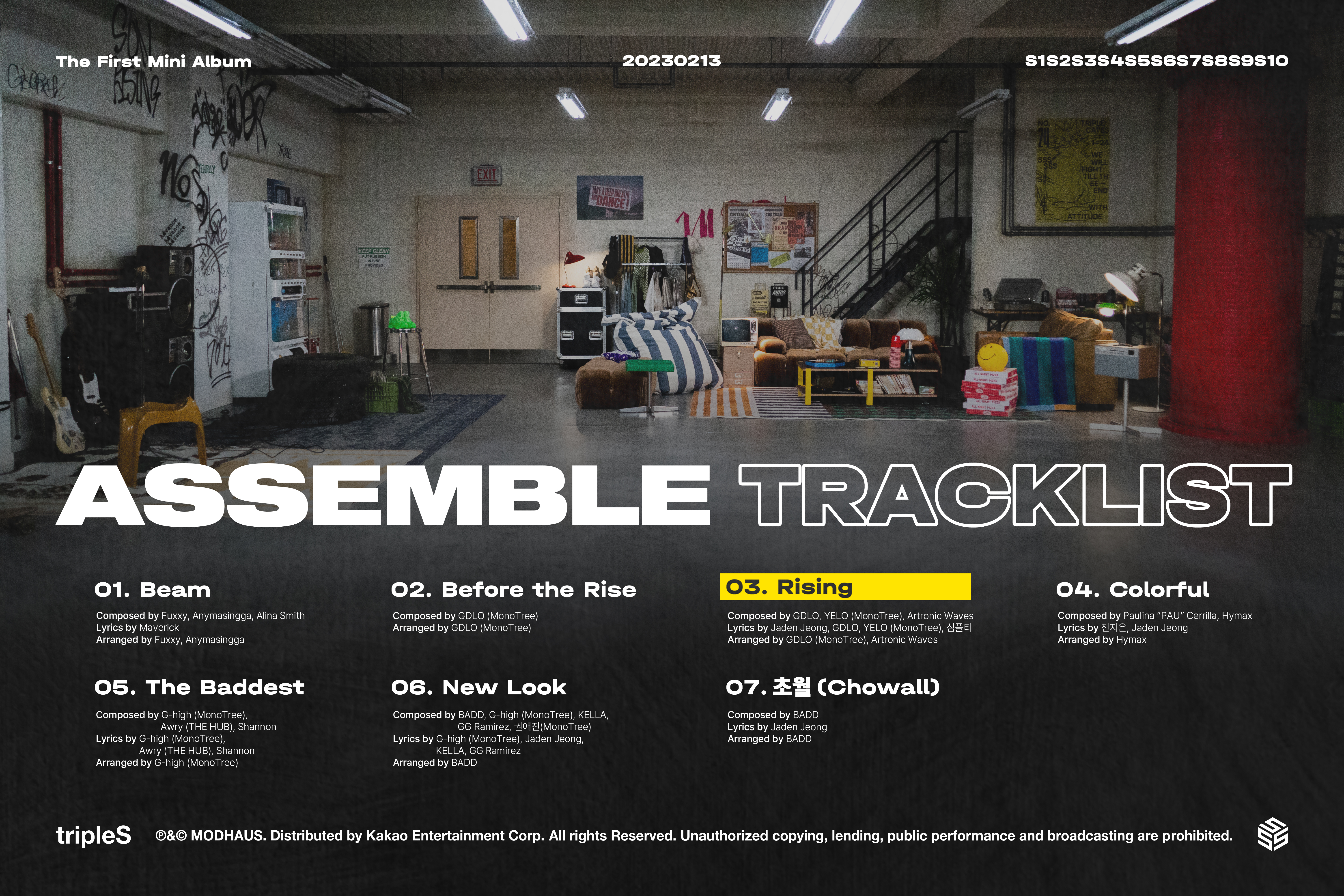[정보/소식] ASSEMBLE TRACKLIST 트리플에스 The First Mini Album 2023. 02. 13 | 인스티즈