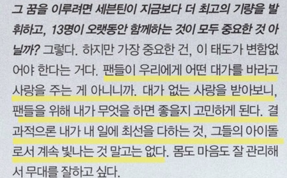 [잡담] 호시 팀 애정 넘치는 거 보이는.. 내가 젤 좋아하는 인터뷰들 | 인스티즈