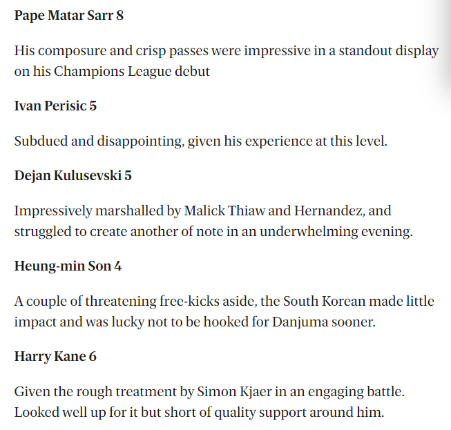 [잡담] 킬패트릭 토트넘 평점 | 인스티즈