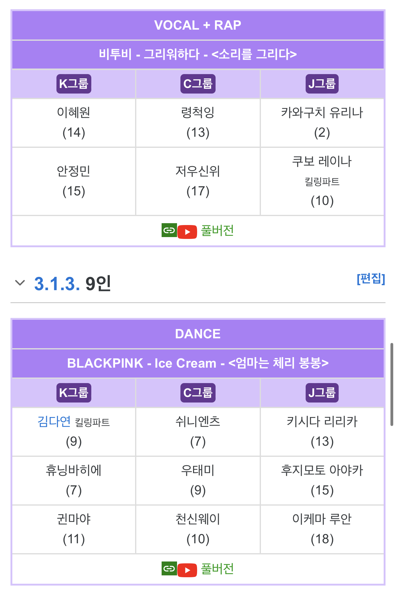 [잡담] 걸플때는 포평곡 뭐였는지 찾아봄 | 인스티즈