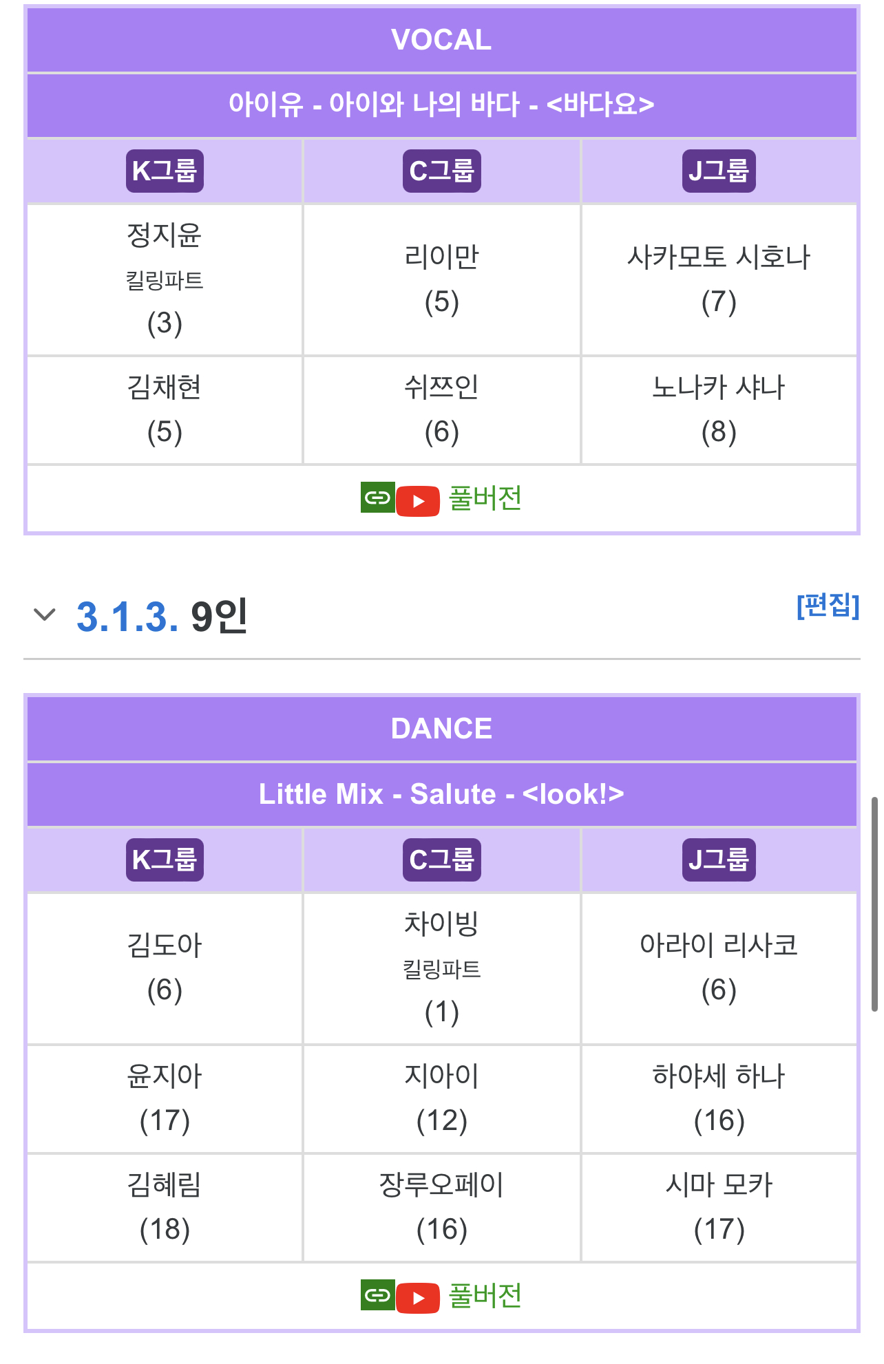 [잡담] 걸플때는 포평곡 뭐였는지 찾아봄 | 인스티즈