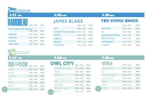 [잡담] 우리나라에 다시는 없을 뮤직페스티벌 레전드 해외라인업들 | 인스티즈