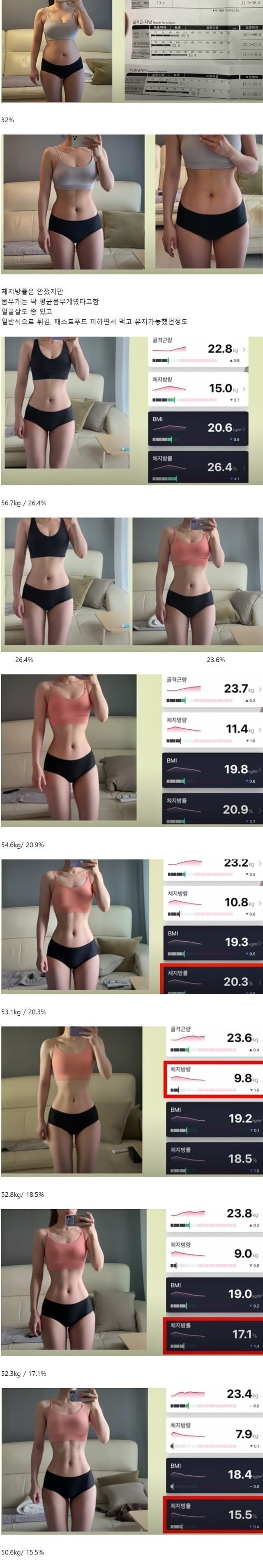 ㅇㅎ?) 어떤 여성의 체지방별 몸매 변화.jpg | 인스티즈