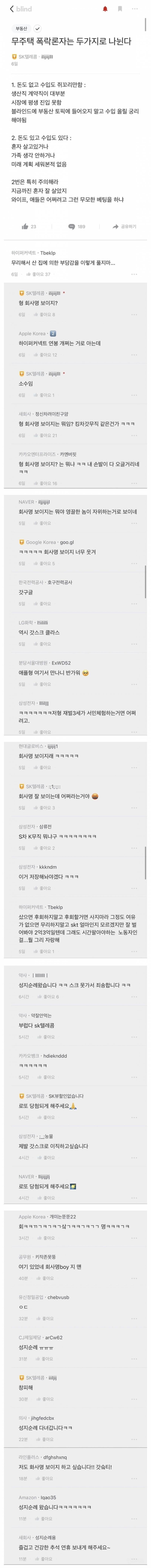 자의식이 과잉된 사람들.blind | 인스티즈