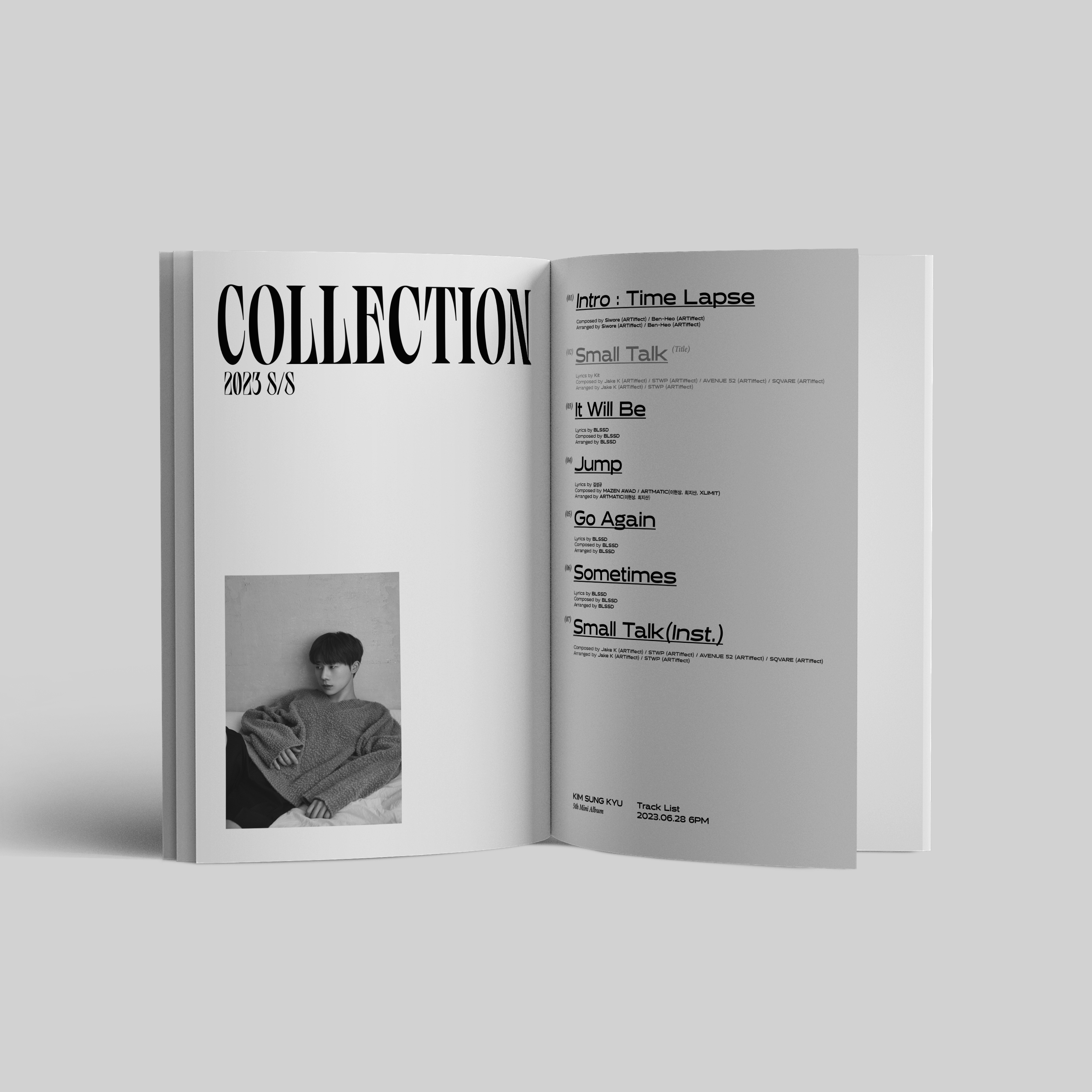 [정보/소식] 김성규 (Kim Sung Kyu) 5th Mini Album [2023S/SCollection] Track List ❤🖤 | 인스티즈