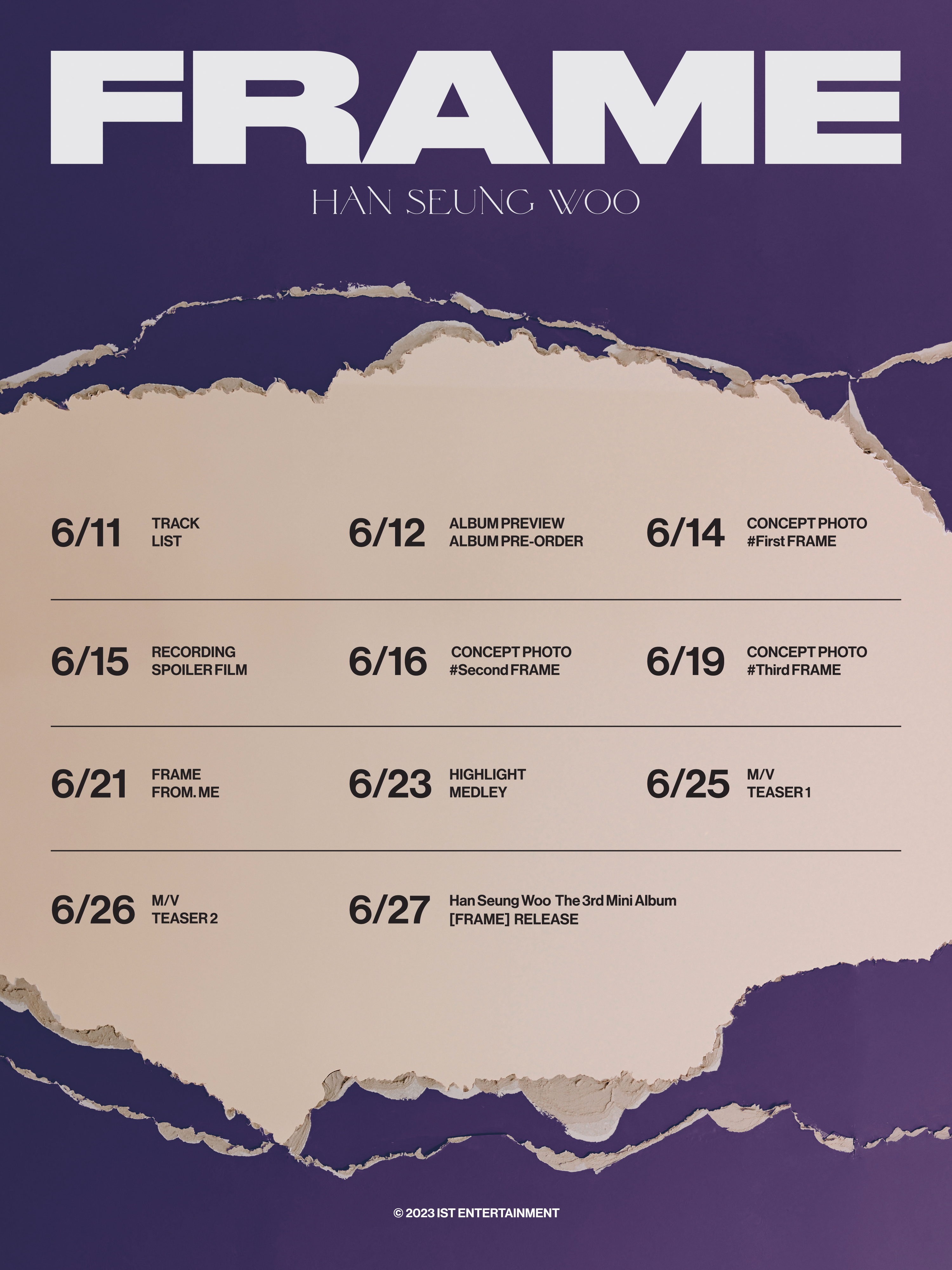[정보/소식] HAN SEUNG WOO 한승우 The 3rd Mini Album [FRAME] Promotion Schedule | 인스티즈