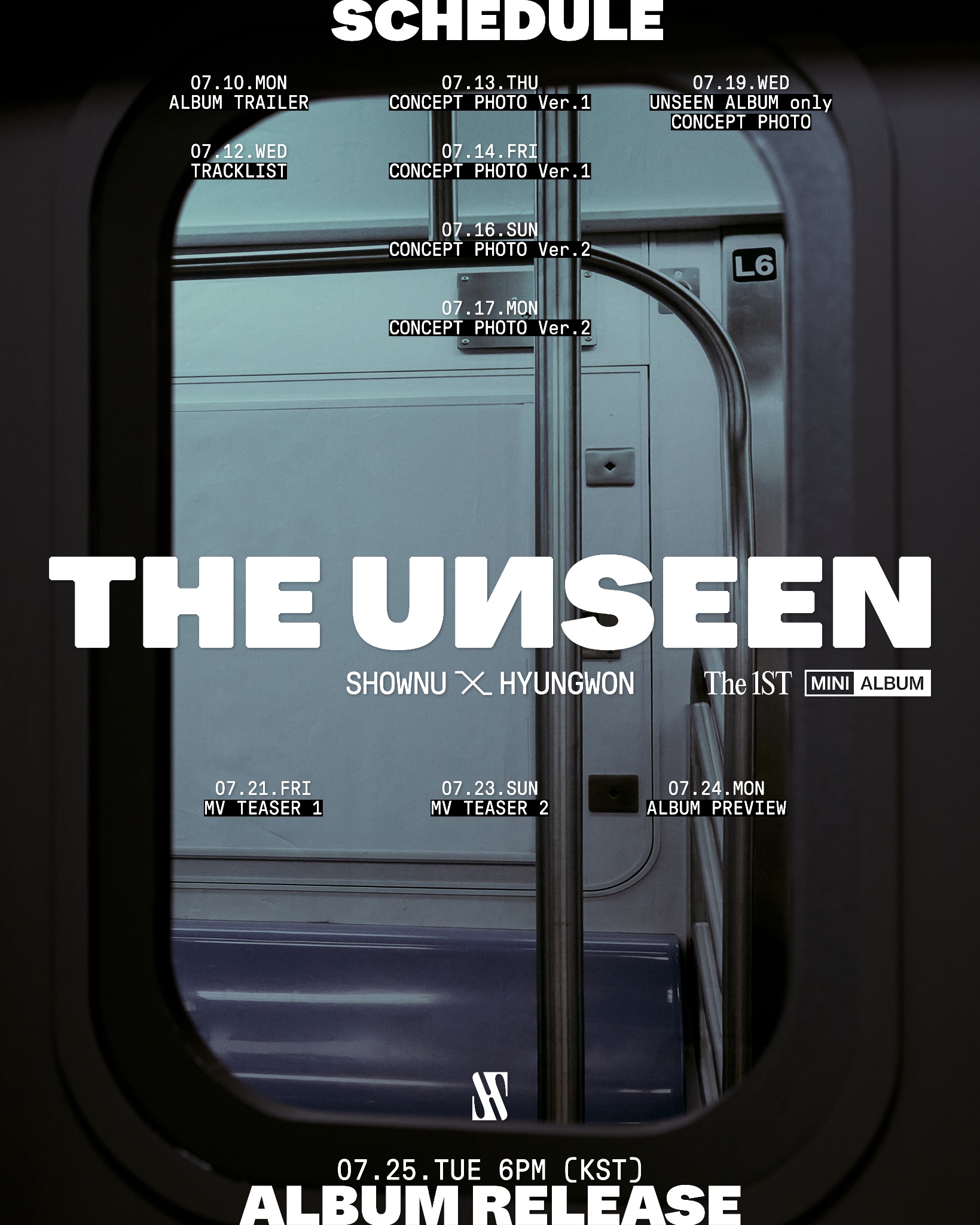 [정보/소식] 몬스타엑스 셔누X형원 The 1st Mini Album 'THE UNSEEN' 🕶 SCHEDULE | 인스티즈