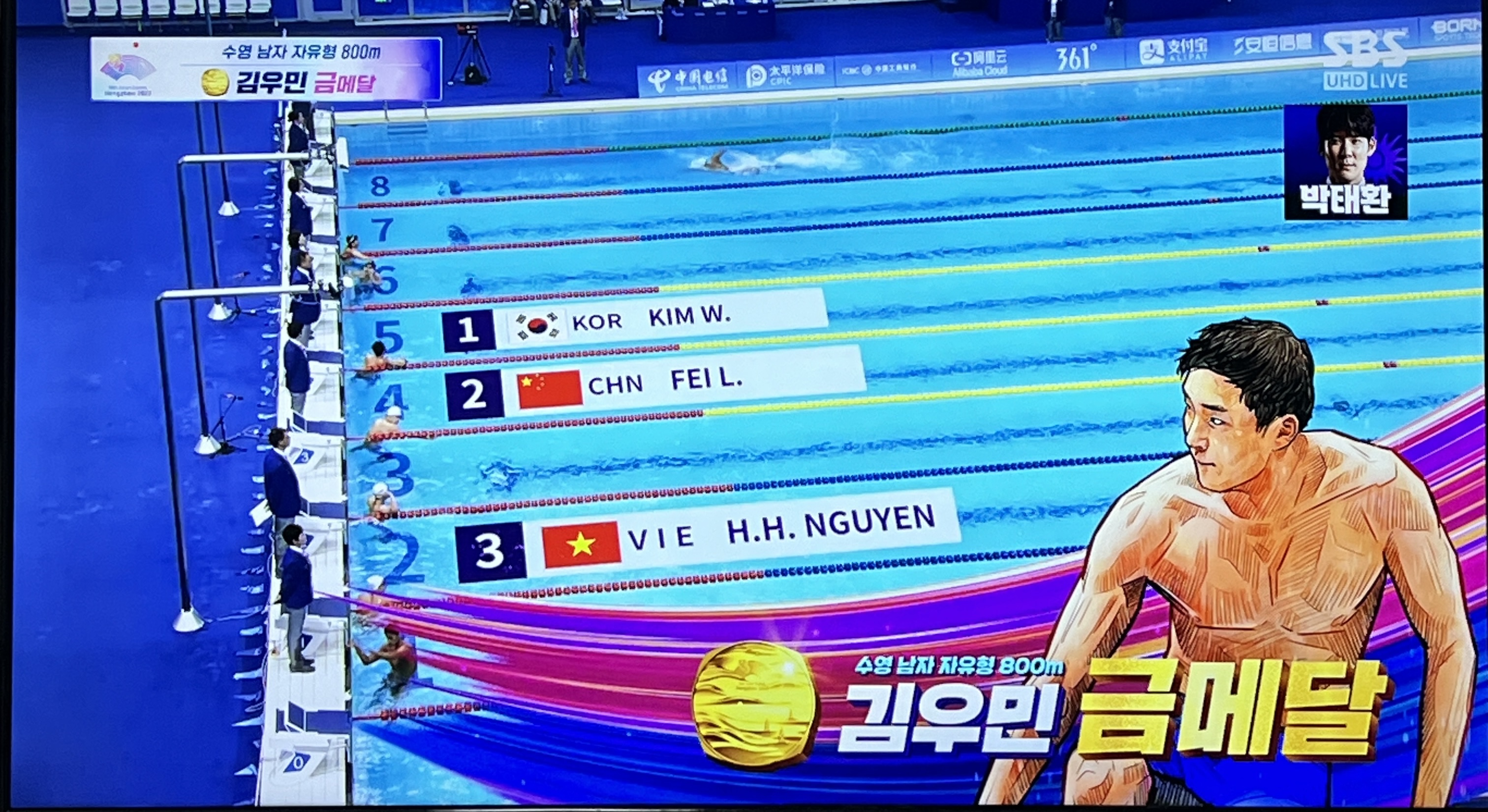[정보/소식] 수영 800m 김우민 선수 금메달 🥇 | 인스티즈