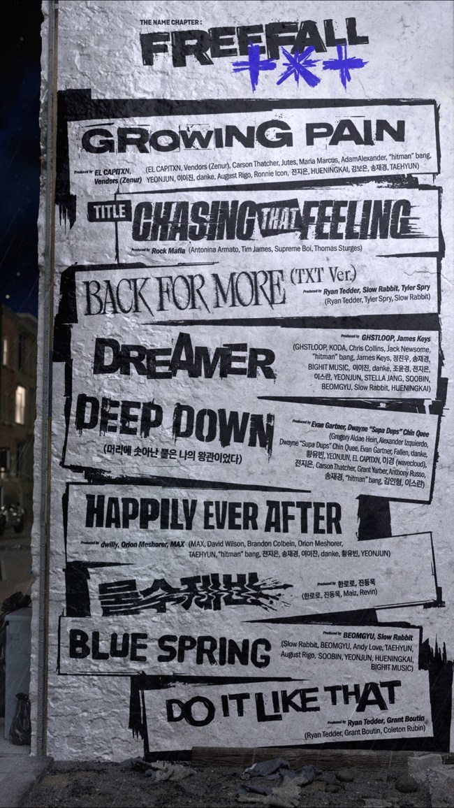 [정보/소식] TXT, 정규 3집 타이틀곡은 'Chasing That Feeling'…트랙리스트 공개 | 인스티즈