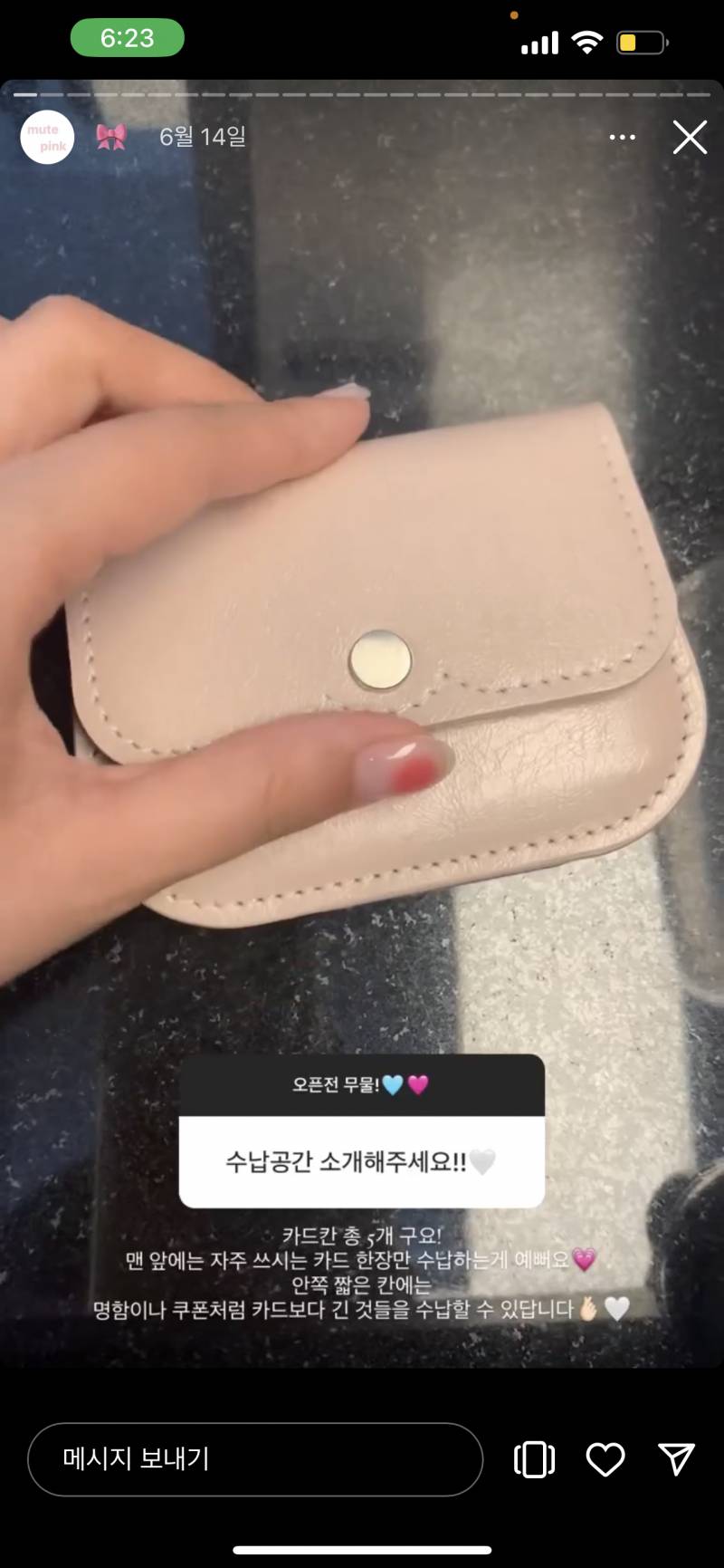 [잡담] 뭔가 인스타 느낌 낭낭한… 연분홍 가죽 지갑 예쁜 거 아는 거 있어?!! | 인스티즈