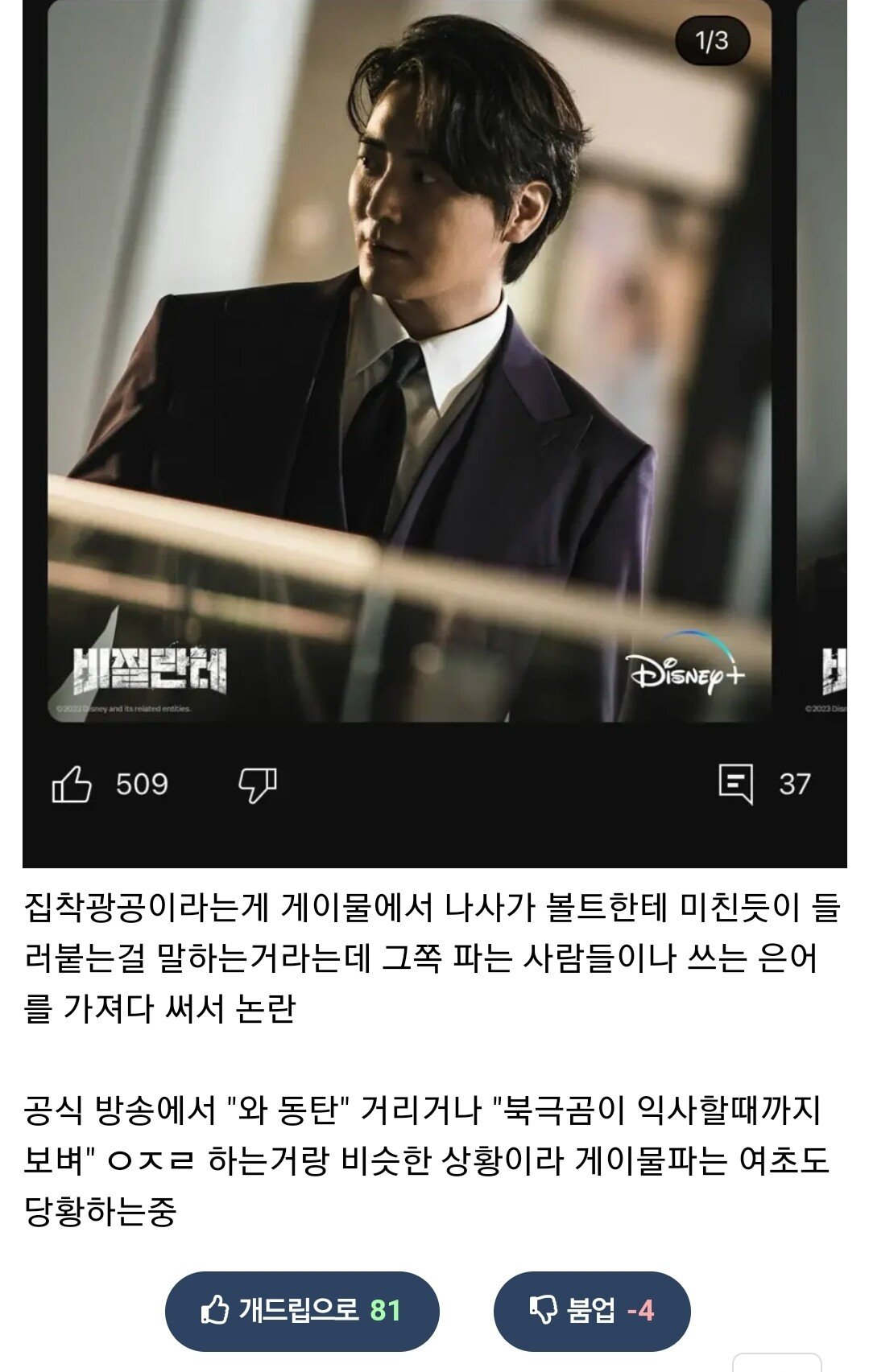 BL 용어 쓰다가 걸린 디즈니 플러스 | 인스티즈