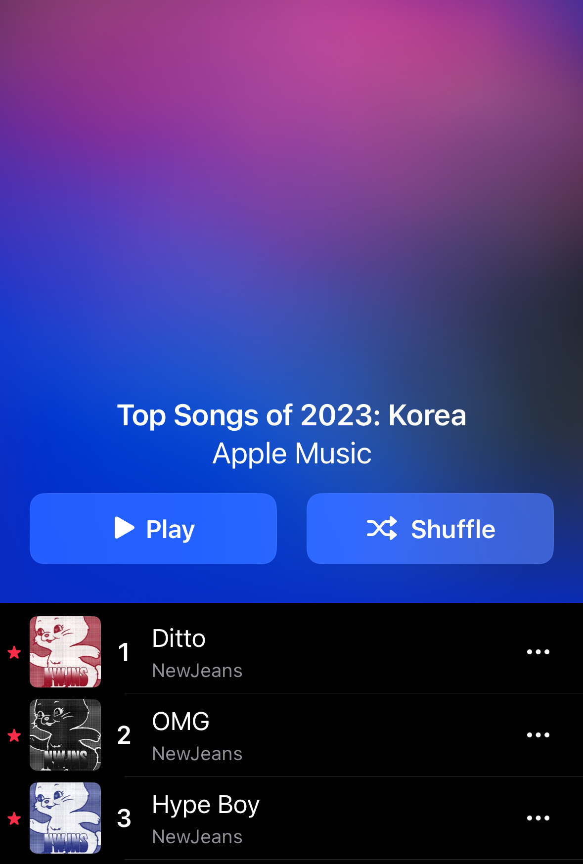 [정보/소식] 2023년 애플 뮤직 오피셜 대한민국 연간 Top 100 차트 1~10위 | 인스티즈