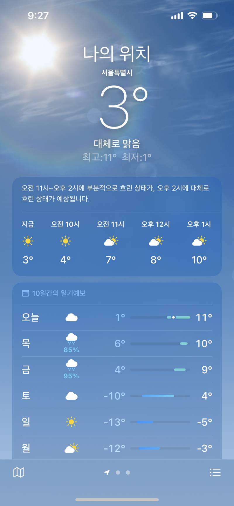 [잡담] 목요일에 눈 올 확률 | 인스티즈