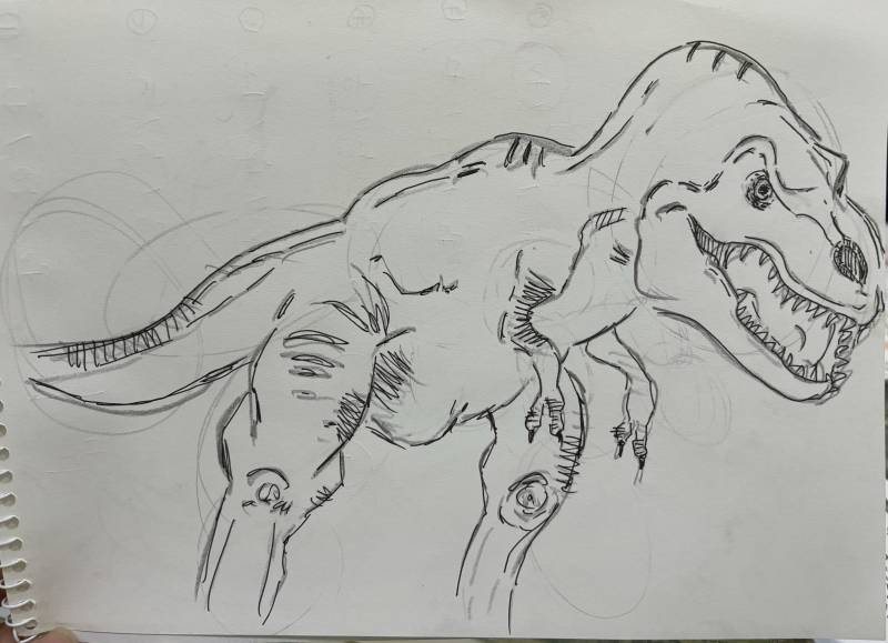 [잡담] 내가 그린 티라노 공룡 봐줘 은근 잘 그렸어 | 인스티즈