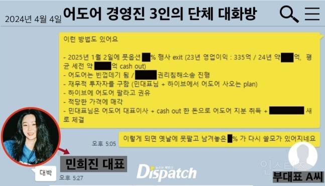 "어도어 빈껍데기? 대박"…민희진, 하이브 탈출 계획 | 인스티즈