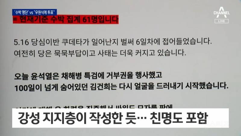 "우원식 찍은 수박 색출하라"... 강성 지지층에 김성환 "내가 찍었다" | 인스티즈