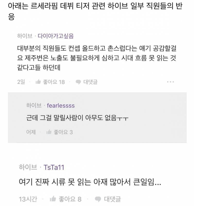 [마플] ㄹㅅㄹㅍ 데뷔때 하이브 블라인드봐 | 인스티즈