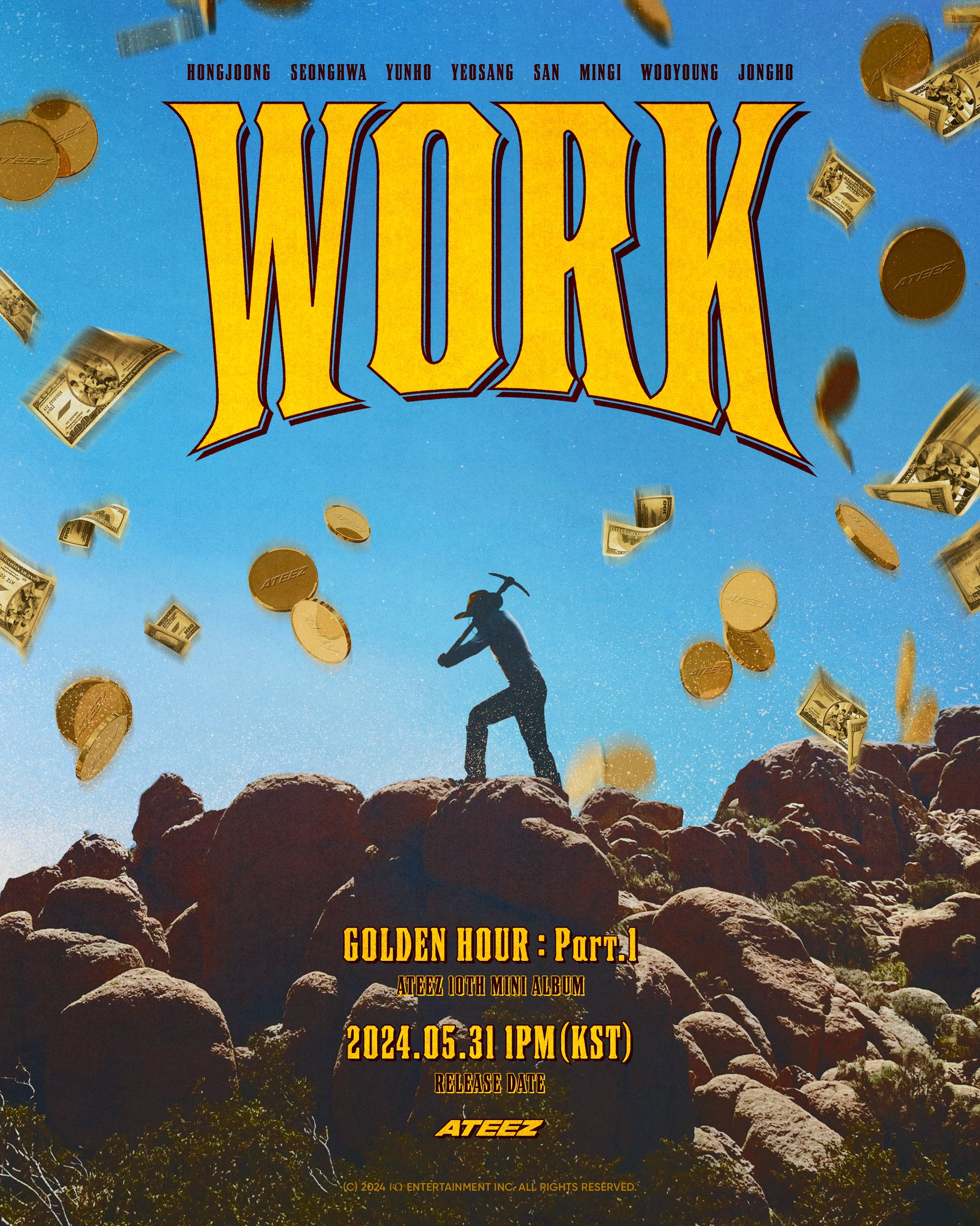[정보/소식] 에이티즈 GOLDEN HOUR : Part.1 'WORK' MV Poster | 인스티즈