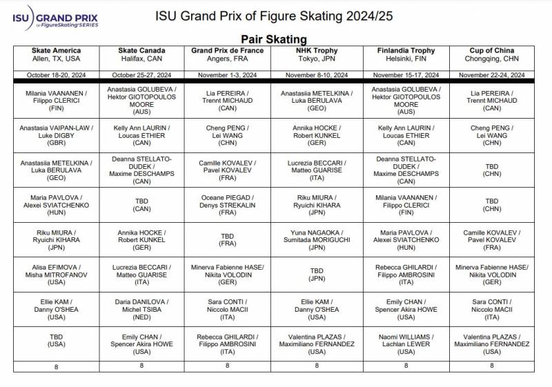 [정보/소식] 24/25 시니어그랑프리 일정 | 인스티즈
