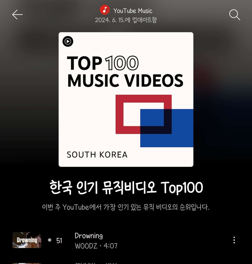 [잡담] 와 우즈 드라우닝 유튜브 한국 인기곡 탑백 | 인스티즈