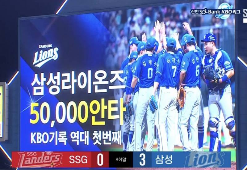 [잡담] 삼성라이온즈 팀 통산 50000안타 역대 1번째(윤정빈 홈런) | 인스티즈