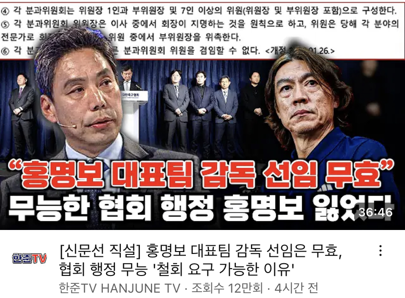 [잡담] 홍명보 대표팀 감독 선임 무효 됨?? | 인스티즈