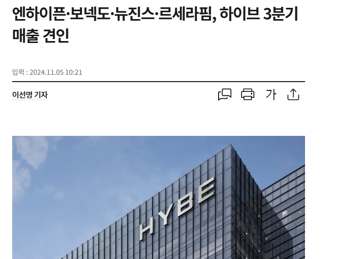 [정보/소식] 하이브 3분기활동 그룹 엔하이픈 보넥도 뉴진스 르세라핌이래 | 인스티즈
