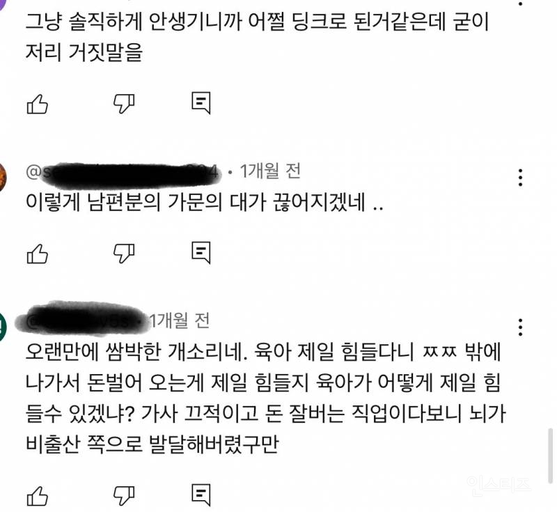 자연스럽게 딩크가 됐다는 김이나 영상에 달린 댓글들 | 인스티즈