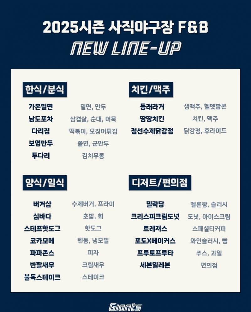 [잡담] 사직구장 음식 뉴라인업 - 인스티즈(instiz) 야구 카테고리