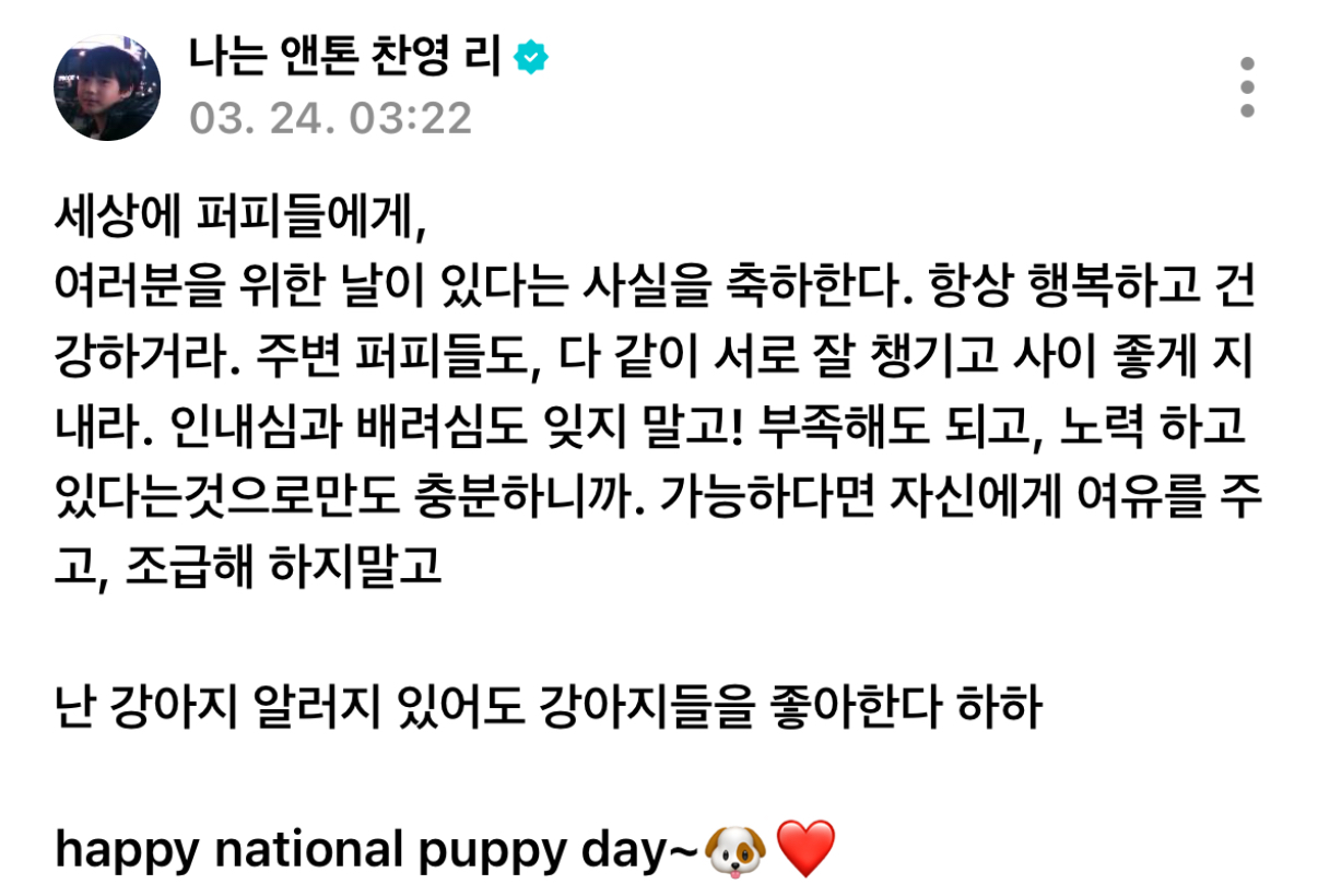 [잡담] 강아디 대장 앤톤님 - 인스티즈(instiz) 연예 카테고리