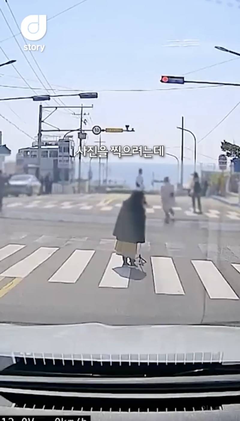 현재 논란중인 차량신호 무시하고 사진찍는 커플 ㄷㄷㄷㄷ | 인스티즈