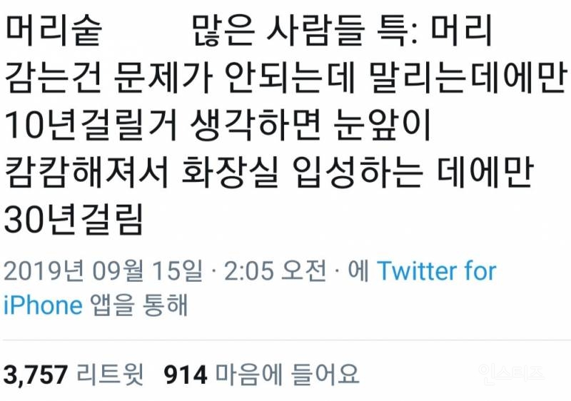 머리숱 진짜 많은 사람들 특징.JPG | 인스티즈