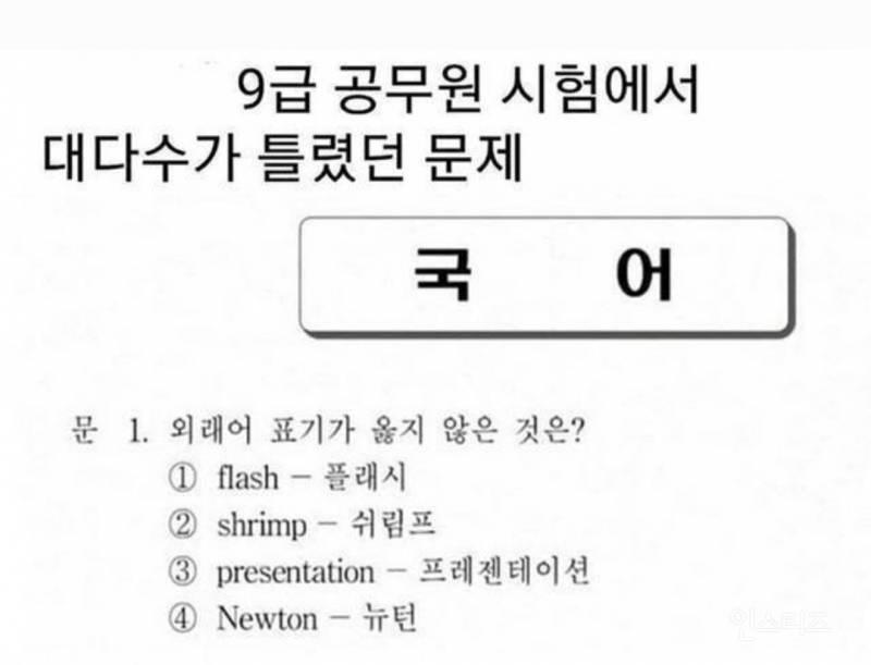  대다수 공시생이 틀렸다는 9급 공무원 국어 문제4