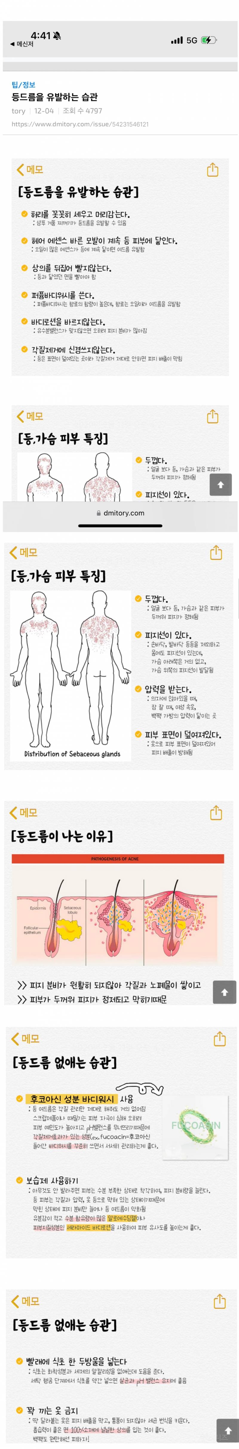 등드름 유발하는 습관 총정리1