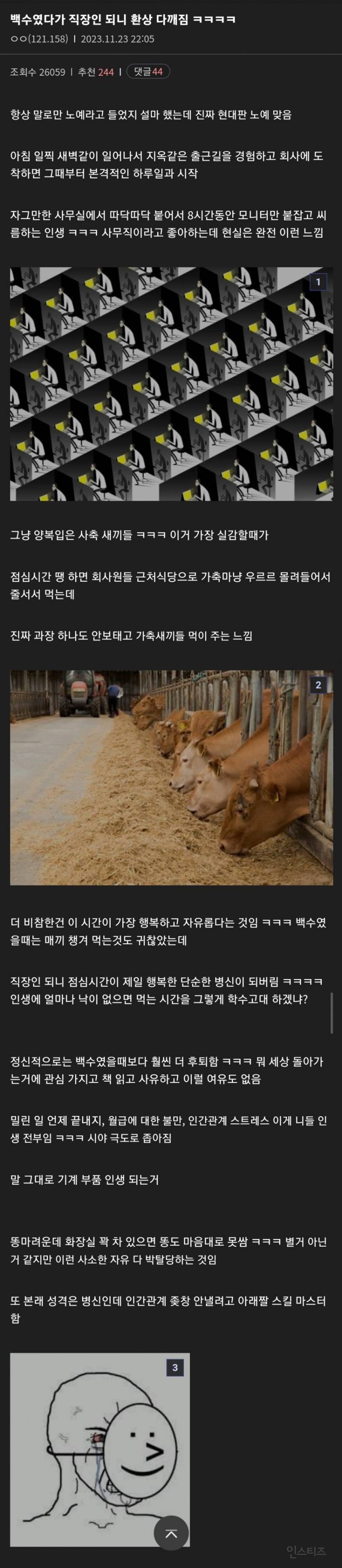  백수였다가 직장인 되니 환상 다깨짐 ㅋㅋㅋㅋ.jpg