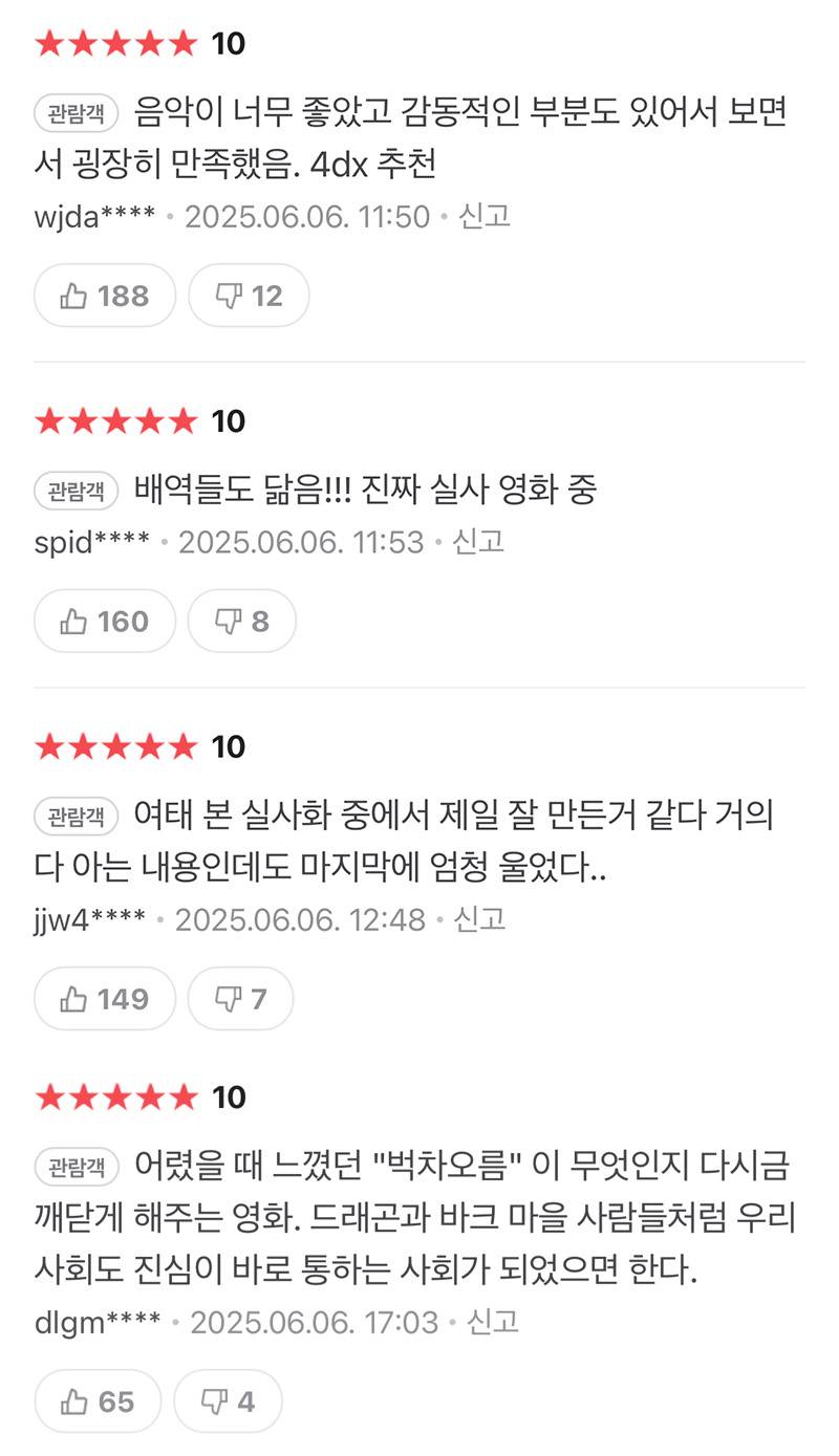 네이버 공감순 기준 별점 만점 찍고 있는 영화 | 인스티즈