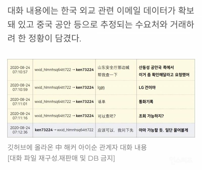 "中 공안이 韓 통신사 자료 요청"…美 기소된 中 해커 대화 보니 | 인스티즈