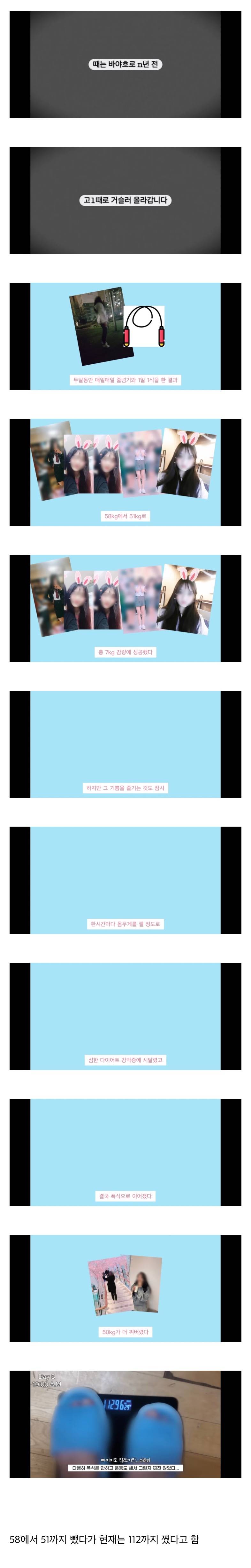  다이어트 했다가 50키로가 쪄버린 유튜버
