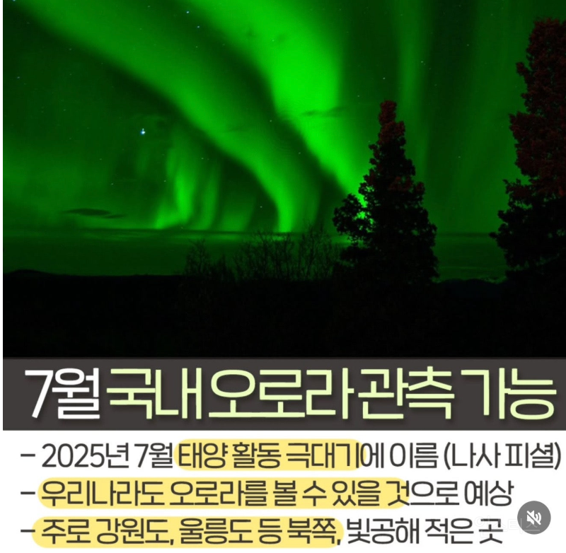  나사 : 7월에 한국 오로라 관측 가능3