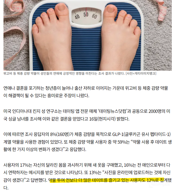 연애·결혼 꺼리는 청년들…'비만약'이 도움을? | 인스티즈