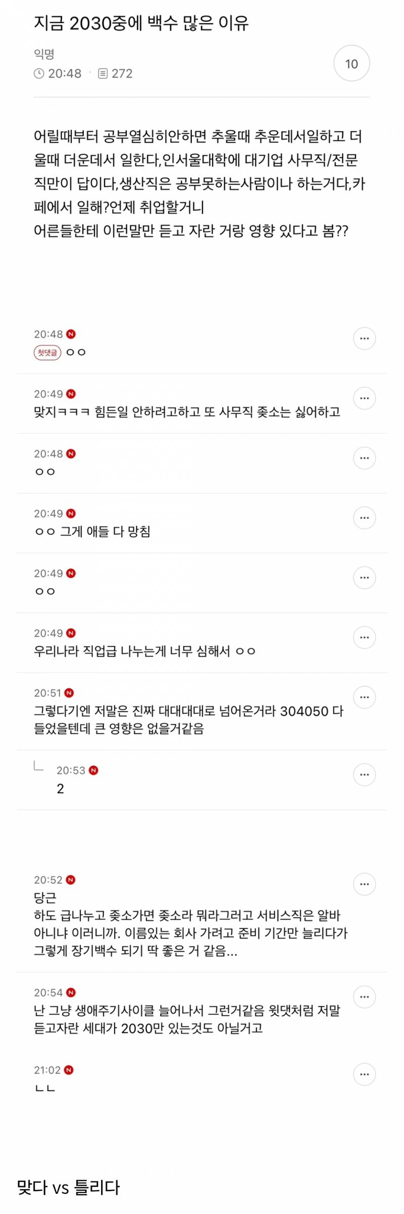 지금 2030중에 백수 많은 이유 | 인스티즈