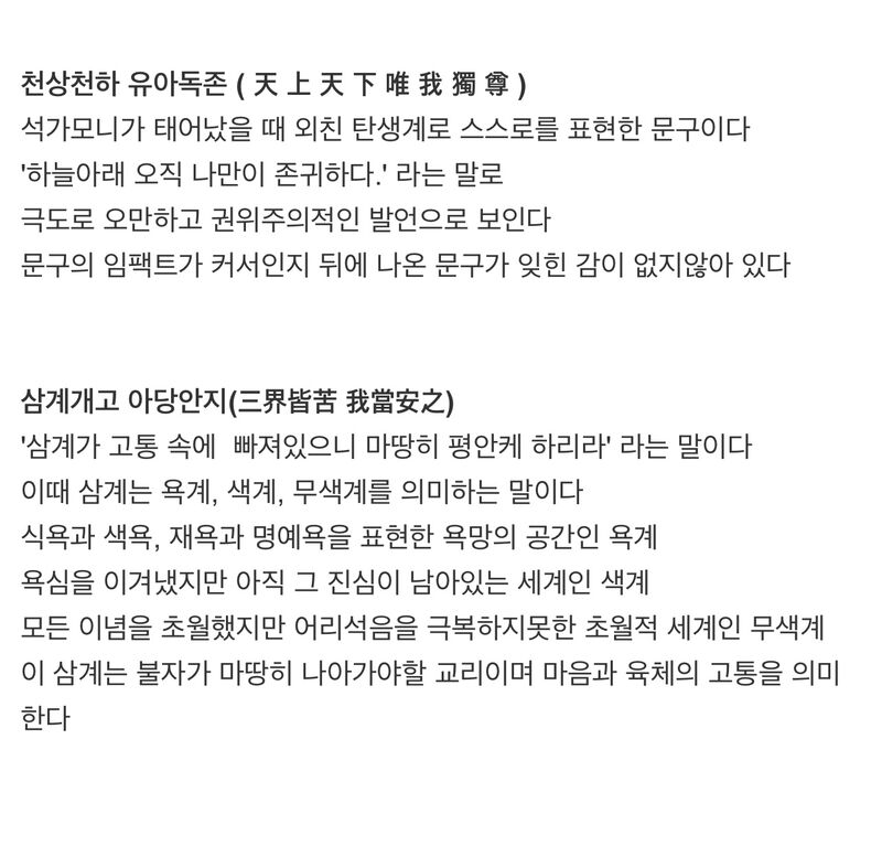 석가모니가 말했던 '천상천하 유아독존'의 의미 | 인스티즈