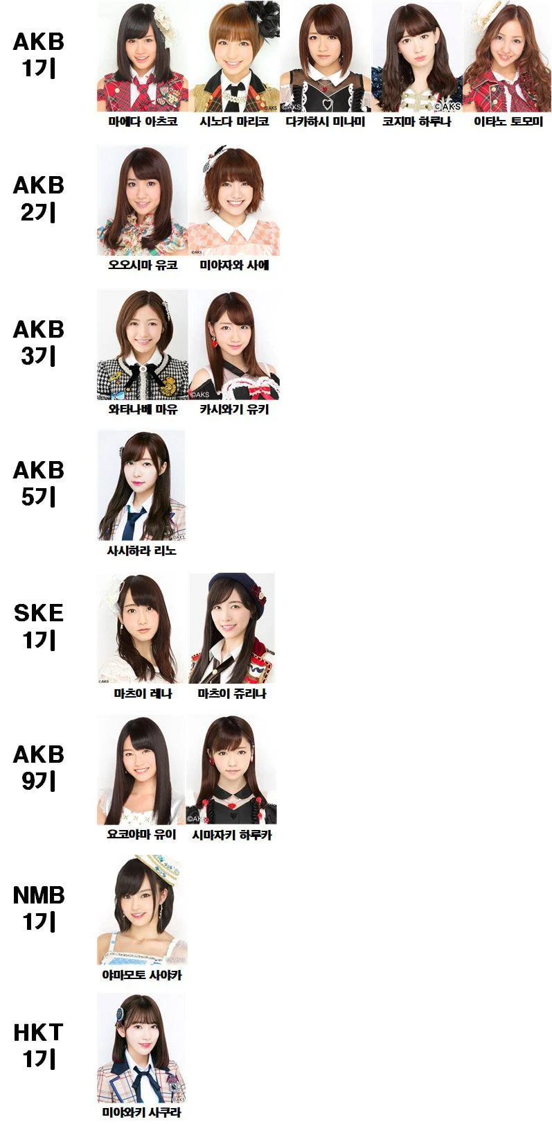 AKB48 팬들이 선정한 역대 16인 멤버......JPG | 인스티즈