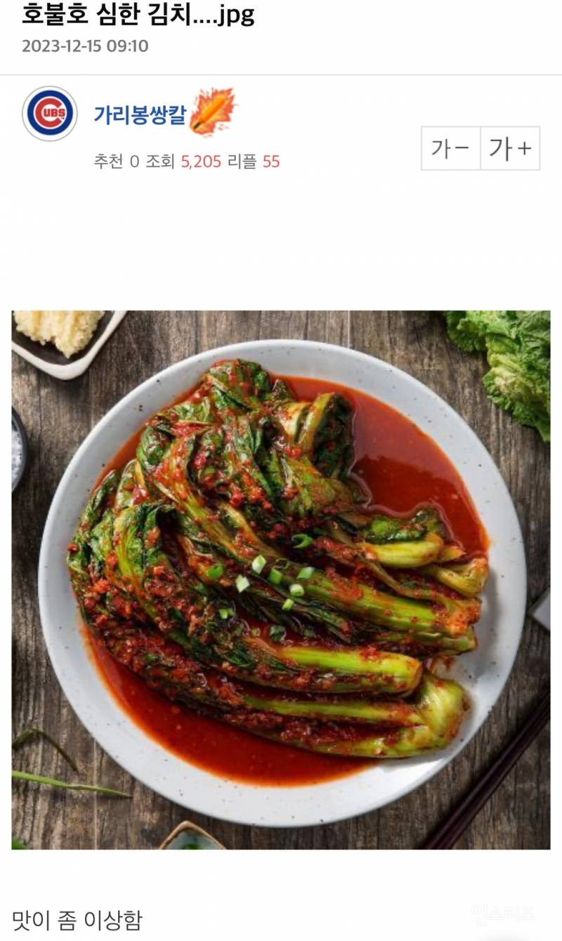 호불호 극심하다는 김치 | 인스티즈